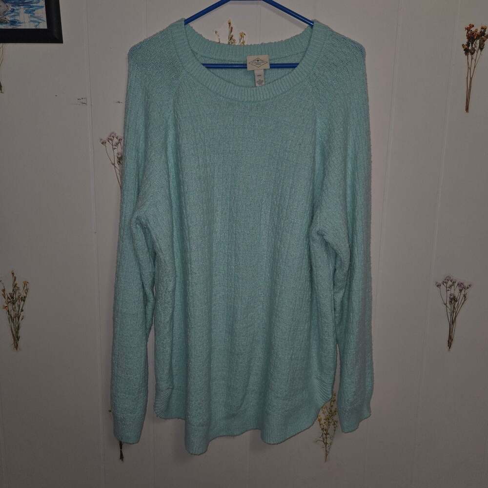 St. John's Bay Women's Long Sleeve Pullover Sweater Mint Green XXL